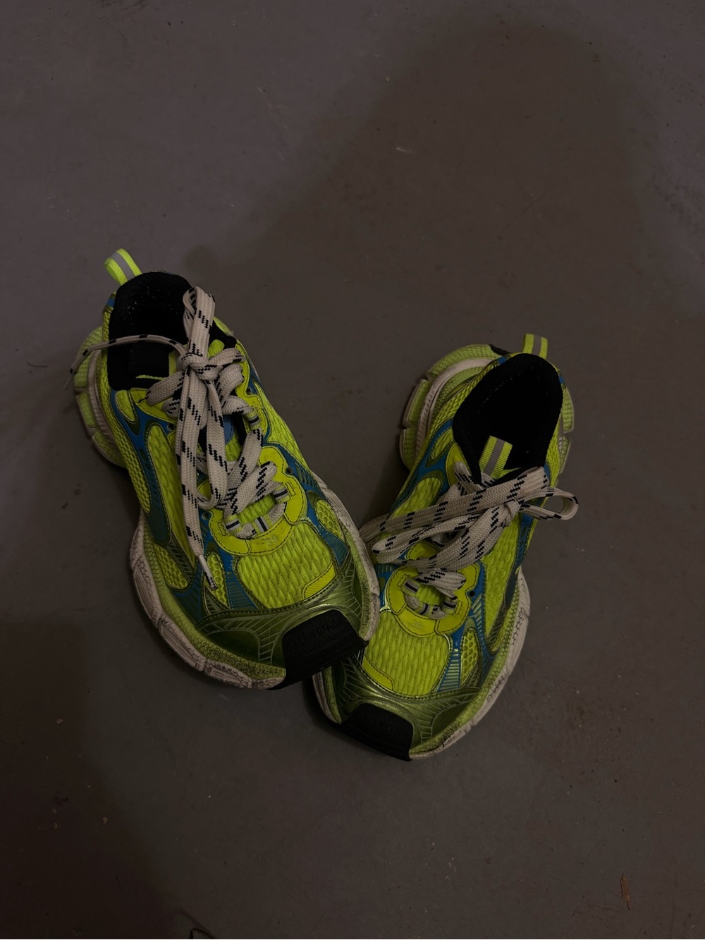 Balenciaga Neon Yellow and Blue Women's Sneakers 3XL